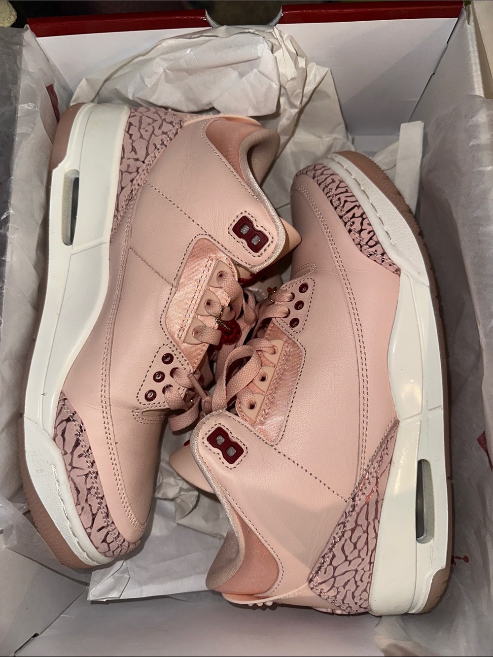 Jordan Pink Leather Retro Sneakers